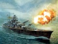 Battleship Bismarck tirant une salve